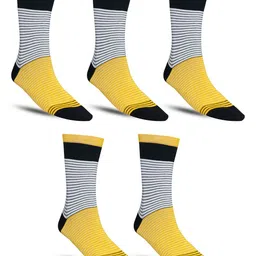 Dollar Socks Men Pack Of 5 Striped Calf Length Socks-picture-23