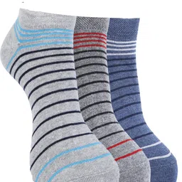 Force NXT Men Pack Of 3  Striped Cotton Ankle-Length Socks image 1