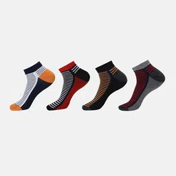 BAESD Unisex Pack Of 4 Striped Ankle-Length Socks-image-67