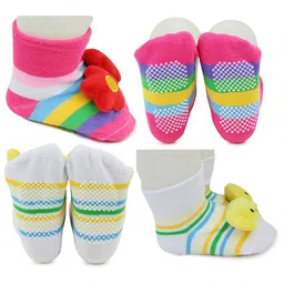 BAESD Infants Pack Of 2 Patterned Anti-Skid Cotton Ankle Length Socks-picture-19