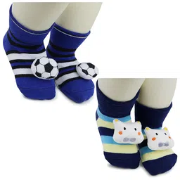 BAESD Kids Pack Of 2 Printed Anti-Skid Ankle Length Socks-picture-14