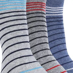 Force NXT Men Pack Of 3  Striped Cotton Ankle-Length Socks image 2