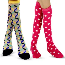 BAESD Kids Pack of 2 Patterned Knee-Length Socks image 3