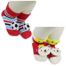 BAESD Infants Pack Of 2 Patterned Anti-Skid Cotton Ankle Length Socks image 4