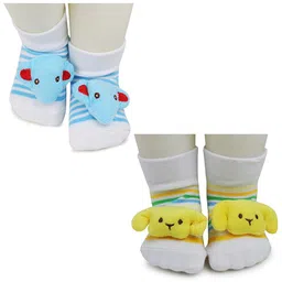 BAESD Infants Pack Of 2 Patterned Anti-Skid Cotton Ankle Length Socks image 2