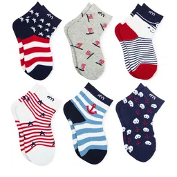BAESD Kids Pack Of 6 Patterned Ankle-Length Socks image 5