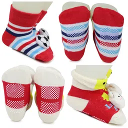 BAESD Infants Pack Of 2 Patterned Anti-Skid Cotton Ankle Length Socks image 3