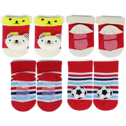 BAESD Infants Pack Of 2 Patterned Anti-Skid Cotton Ankle Length Socks image 2