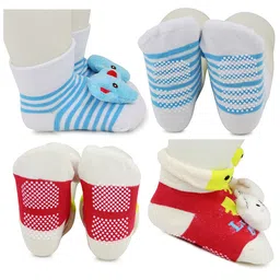 BAESD Infants Pack Of 2 Patterned Anti-Skid Ankle Length Socks image 3