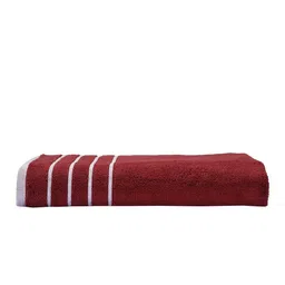 MARK HOME Maroon Solid 500 GSM Zero Twist Anti Bacterial Treated Bath Towels image 3