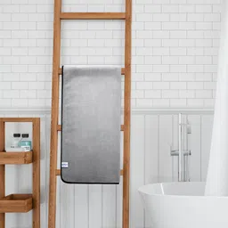 Softspun Microfiber Grey 280 GSM Microfiber Highly Absorbent Bath Towel image 1