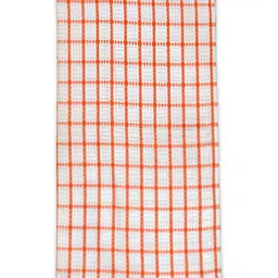 Athom Living Orange & White 2 Pieces Checked Cotton 150 GSM Bath Towel image 2