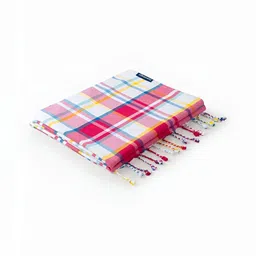 Liveology Pink & White Checked Printed 200 GSM Bath Towel-picture-22