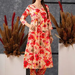 Anni Designer Women Floral Printed Regular Kurta with Trousers image 5