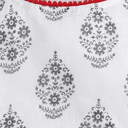The Magic Wand Girls Floral Chanderi Silk Kurti with Trousers image 5