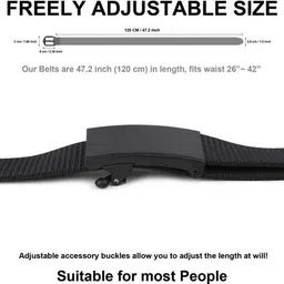 provogue Men Casual, Evening, Party Black Nylon Belt image 4