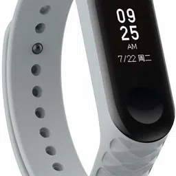 Epaal 3D Knurling Diamond Textured Strap for Mi Band 4 & Mi Band 3 - Grey Smart Band Strap image 3