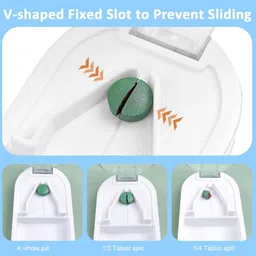 elephantboat 3 in 1 Portable Pill Storage Organizer with Medicine Box and Pill Tablet Cutter Portable Medicine Organizer Box with Cutter for Tablets Manual Pill Splitter/Crusher image 3