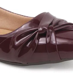 corsica Stylish Women’s Pointed Toe with Bow Design – Patent Slip-on Shoes-Taupe Casuals For Women image 3