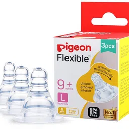 pigeon Flexible 9 month plus L size pack 3 nippl Fast Flow Nipple-picture-28