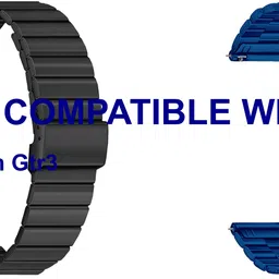 ACM WSM20H22BKBL3859 Pack of 2 Watch Strap Adjustable Steel 22mm for Aolon Watch Gtr3 Smartwatch (Black/Blue) Smart Watch Strap-image-45