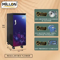 millon MIX FLOWER Atta Chakki Fully Automatic Domestic Flour Mill Ghar Ghanti. MIX FLOWER Flourmill image 3
