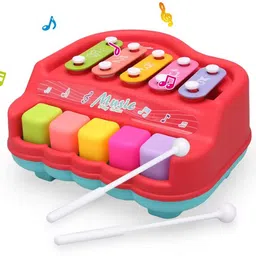 arizon 2-in-1 Mini Piano and Xylophone with 5 Colorful Keys | Includes 2 Sticks |-picture-14