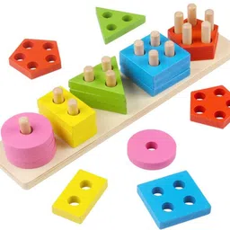 kidzblend Wooden Sorting Blocks for Kids, Preschool Educational Color Shape Learning Toy-picture-21