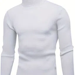 oishee Men Solid High Neck Multicolor Sweater image 3