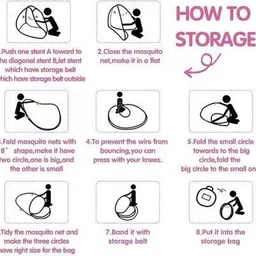 credicus Polyester Adults Washable Full Colour Double Bed King Size, Foldable Mosquito Net image 5