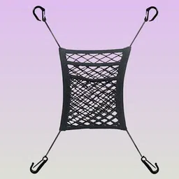 elnix 3-Layer Car Mesh Organizer, Seat Back Net Bag, Automotive Seat Back Organizers, Car Multi Pocket image 1