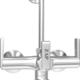 ZAP Ultra Cube Brass Chrome Finished Wall Mixer Handle Controlled For Bathroom 2 in 1 Wall Mixer-picture-10