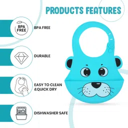 bumtum Silicone Baby Bib For Feeding & Weaning Babies Adjustable Neckline With Buttons image 3