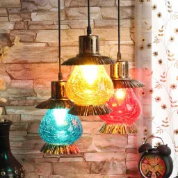 decorativeray Rosey Multicolour Glass Cluster Hanging Light image 1