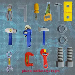 bkdt marketing Mechanics Carpenter Tool Kit Toys for Kids - Pretend Play Toy DIY -14 Tools image 5