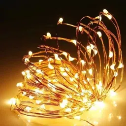 copper string led light 10 mtr 100 led usb operated decorative lights 100 LEDs 10 m Gold Steady Bottle Rice Lights image 5
