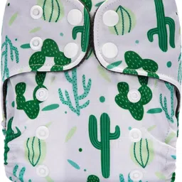 momsarc Ultra-Thin 4-Layer Printed Cotton Cloth Nappy+1 Insert Pads for Babies, 1 pcs-picture-11