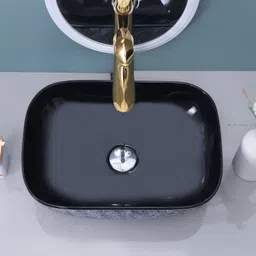 mahisre Ceramic Table Top Vessel Sink Wash Basin Oval Shape Over Counter Wash Basin For Bathrooms & Living Room, 18 x 13 x 5 Inch (SL14) Table Top Basin image 2