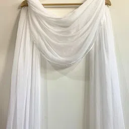 noorfashion Chiffon Solid White Women Dupatta-picture-36