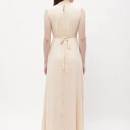 madame Women A-line Beige Maxi/Full Length Dress image 2