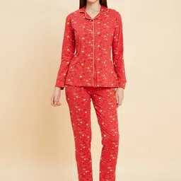 sweet dreams Women Shirt & Pyjama set Red Printed image 4