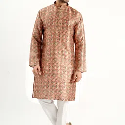 jodidar Men Printed Cotton Blend Straight Kurta-picture-14