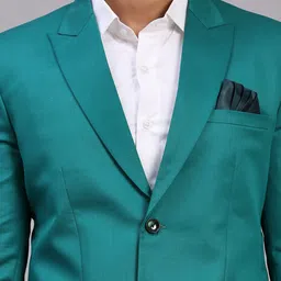 mans fab Men Single Breasted Solid Suit image 4