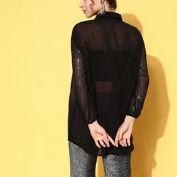 sassafras Women Regular Fit Printed Spread Collar Casual Shirt image 2