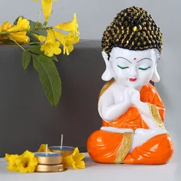 gw creations HomeDecor Showpiece Beautiful Lord Meditating Position Monk Statue For Good Luck Decorative Showpiece-20 cm-picture-10