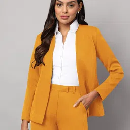 brinns Women Solid Single Breasted Formal Blazer-picture-37