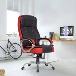 dsr ™ 201 Stylish Black & Red Ergonomic Office Chair with Adjustable Features Leatherette Office Executive Chair-picture-16