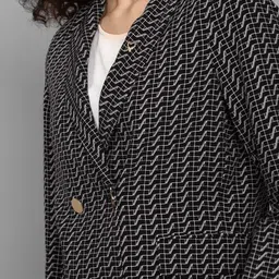 allen solly Women Printed Single Breasted Casual Blazer image 4