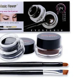 music flower Black Brown 24 Hour Stay Gel Liner 6 g-picture-23