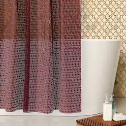 Kuber Industries Brown Printed Shower Curtains image 4